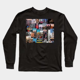 nyc aesthetic collage Long Sleeve T-Shirt